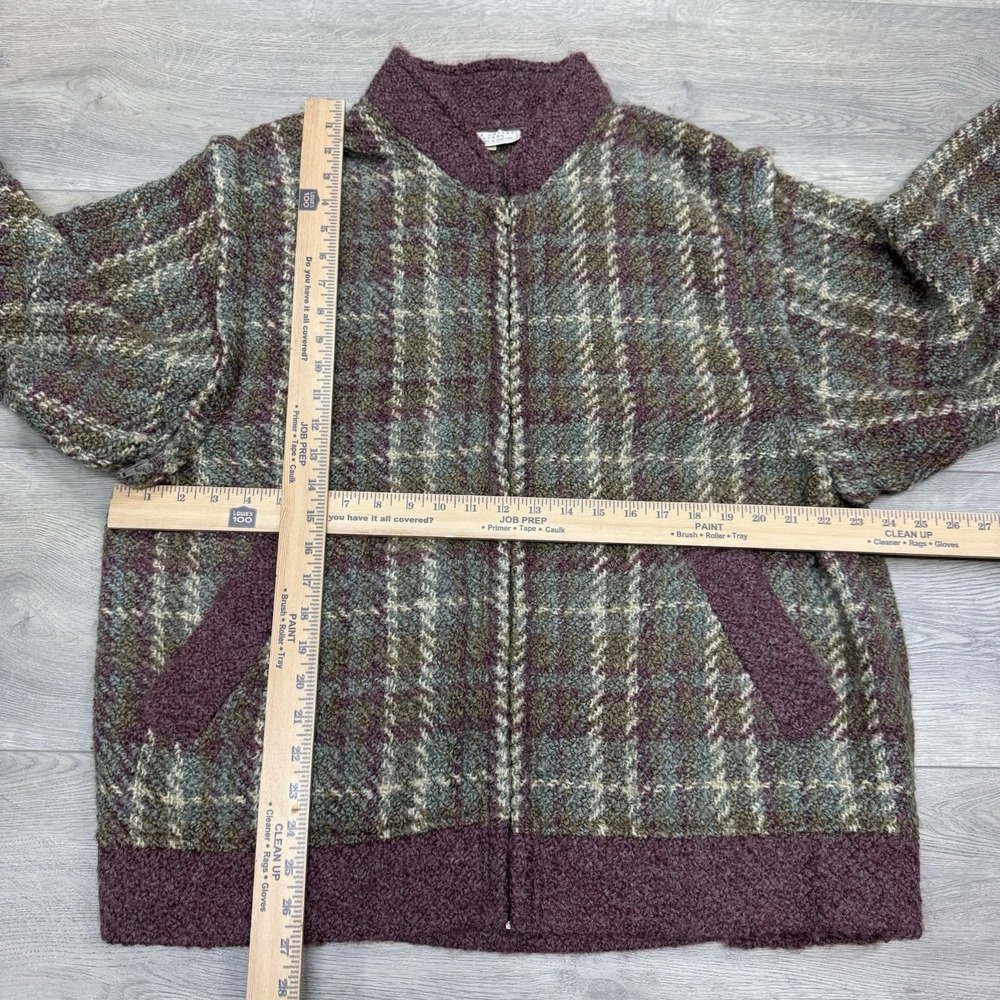 Boyne Valley Weavers Ireland Multicolor Full Zip Jacket Sz L Wool Acrylic Multic - Picture 3 of 9